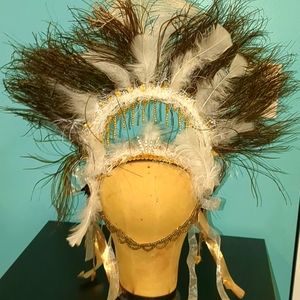 Burlesque handmade feather headdress
